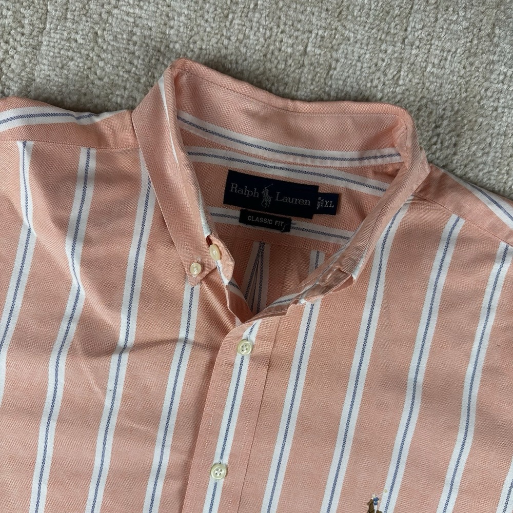 VTG Polo Ralph Lauren Regent Classic Fit Striped L/S Shirt Men's XL